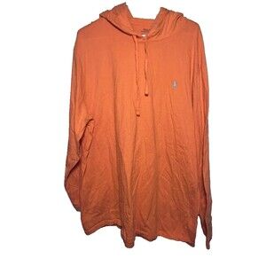 Polo Ralph Lauren Hooded T-shirt Mens 2XB Orange Long Sleeve Cotton